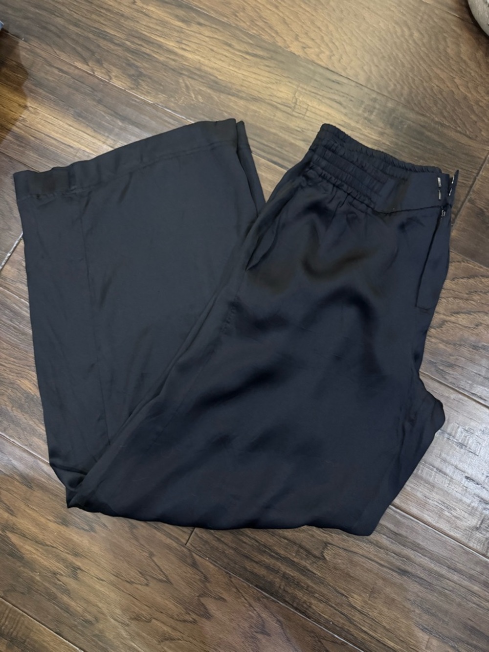 Good Hart Black Elastic-Waist Wide Leg Pants